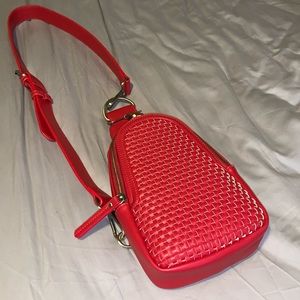 Red Anthropologie Vegan Cross Body